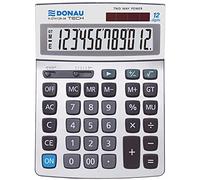 Calculadora de sobremesa DONAU Tech/K-DT4129-38 función raíz de 12 dígitos/ 210x154x34mm/ Color: Plateado/calculadora con Display de 12 dígitos/Doble energía / 5 años de garantía
