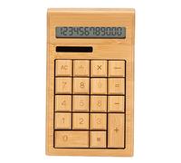 Calculadora Solar de bambú, Calculadora de Escritorio de 12 Dígitos con Fuente de Alimentación Dual, Calculadora de Madera para la Tienda de la Escuela de la Oficina en el Hogar