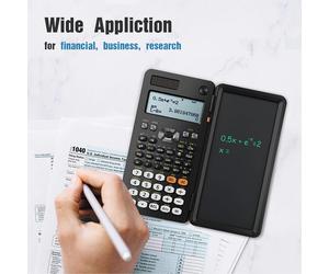 Calculadoras científicas para estudiantes Calculadoras de oficina 991ES Calculadora de escritorio con pantalla de 4 líneas con tableta de escritura LCD borrable Black