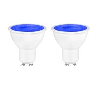 Caldarax Azul Bombilla LED GU10 de 5W Foco, MR16 Luz de Color, Reemplazo Halógeno 50W, AC 230V, 500LM, 120 °, No Regulables, Iluminación Decorativa para Paisaje, Escenario, Bar, Fiesta, Paquete de 2