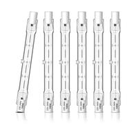 Caldarax Bombilla Halógena R7s 118mm 100W Regulable, J118 Halógeno Lineal 230V, Blanco Cálido 2700K, 1500 Lúmenes, para Foco Proyector, Iluminación de Paisaje, Seguridad, Lámpara de Pie, Paquete de 6