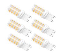 Caldarax Bombillas G9 LED 5W Luz Fría 6000K, 450LM, 51 SMD LEDs, 40W 50W Halógena Equivalente, AC 230V, Bombilla LED Casquillo G9 Fría para Luz Espejo de Baño, No Regulable, 6 Piezas