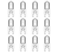 Caldarax Paquete de 12 Bombilla Halógena para Horno G9 25W, Regulable, Resistencia al Calor 300 ° C, AC 230V, 2700K Blanco Cálido, 250LM, para Horno, Horno microondas, Lámpara de Cera