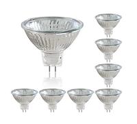 Caldarax Paquete de 8 Bombilla Halógena Reflectora GU5.3 12V 50W, Regulable Halógena Dicroica, 2700K Blanco Cálido, 660lm, Reflector Halógeno GU5.3 Foco, 36° Ángulo de Haz