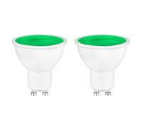 Caldarax Verde Bombilla LED GU10 de 5W Foco, MR16 Luz de Color, Reemplazo Halógeno 50W, AC 230V, 500LM, 120 °, No Regulables, Iluminación Decorativa para Paisaje, Escenario, Bar, Fiesta, Paquete de 2