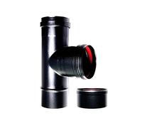 caldera empalme en T 90 ° DN 80 mmsmaltato 600 grados pellet tubo negro estufa de fm-f CE hecha en Italia