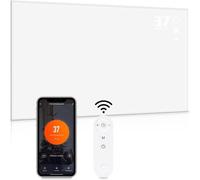 Calefacción infrarroja de bajo consumo. Calefactor de pared infrarrojo, modelo independiente. Calefactor eléctrico con termostato, 600W. Radiador eléctrico de pared con mando a distancia y control med