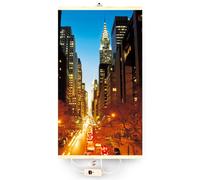 Calefacción infrarroja, termostato, calefactor con diseño, panel calefactor, radiador infrarrojo de 430W, calefactor eléctrico con motivo de Manhattan