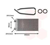 Calefactor Aletas refrigeración soldadas 43006439 VAN WEZEL para RENAULT OPEL