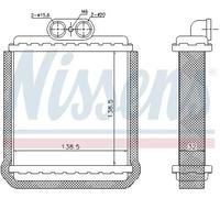 Calefactor Aletas refrigeración soldadas 73751 NISSENS para SUZUKI VITARA Cabrio
