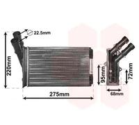 VAN WEZEL Radiador de calefacción para CITROËN: Berlingo, ZX, Xantia, Xsara & PEUGEOT: Partner, Ranch, 306 (Ref: 09006055)