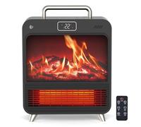 Calefactor Bajo Consumo 1500W PTC Cerámico con 4 Modos, Protección contra Sobrecarga y Vuelco, Temporizador 12H, Termostato Ajustable, Portátil y Silencioso para Baño, Dormitorio, Sala, Calentador