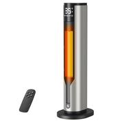 Calefactor Bajo Consumo 2000W, Calefactor Baño Portátil, Estufa Eléctrica Oscilante 70°, Calefactor Ceramico PTC con Mando de Distancia, 3 Modos, Temporizador 12h, Doble Protección de Seguridad