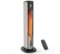 Calefactor Bajo Consumo Ceramico de 2000W con Termostato Portátil y Temporizador 12H: Modo Eco, Ventilador y Oscilación de 70° para Oficina, Dormitorio y Casa, Rápido y Seguro