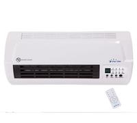 Calefactor cerámico de 2000w con display led táctil con termostato. temporizador y 3 modos de funcionamiento. diseño en color blanco de 45x11x18.5. con todo lo necesario para instalarse en la pared si