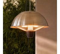 Calefactor colgante Lucande Theriona, plateado, Ø 42 cm, IP24