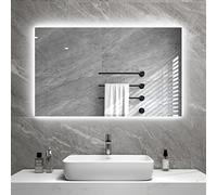 Calefactor de Espejo por Infrarrojos, 580 W, con iluminación LED, Espejo infrarrojo, Espejo de baño, calefacción de Pared, radiador eléctrico, Panel de calefacción, calefacción eléctrica