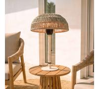Calefactor de mesa Lucande Calenza, beige, 70 cm, 1.500 W