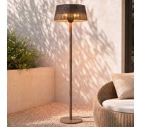 Calefactor de pie Lucande Pyravo, marrón, 200 cm, aluminio, IP44