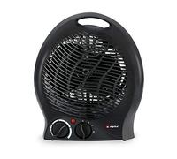 Calefactor eléctrico Alpina LQ801-2000 W Aire frío/caliente - Termostato ajustable, protección contra sobrecalentamiento - Portátil para oficina, dormitorio, camping - Negro