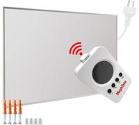 Calefactor infrarrojo. Potencia: 1200W. Accesorios: Kit de montaje en pared. Calefactor de pared/techo, de bajo consumo. Calefactor eléctrico con mando a distancia y termostato. Control mediante aplic