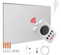 Calefactor infrarrojo, potencia en vatios: 1000W, accesorios: montaje en techo | Calefactor de pie, de pared o de techo, de bajo consumo. Calefactor eléctrico con mando a distancia y termostato. Contr