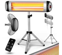 MONZANA® Calefactor por Infrarrojos Exterior Terraza 2500W 3 Temperaturas Estufa Mando a Distancia Altura 110-175cm