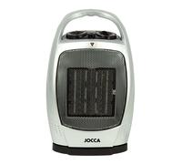 Calefactor Jocca cerámico con doble función: calor y ventilación. Además cuenta con un diseño compacto y ergonómico, oscilación de 60º, termostato regulable e indicador luminoso