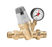 CALEFFI 535051 Regulador de presión con cartucho reemplazable, manómetro e indicador de ajuste 3/4"
