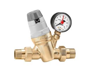 CALEFFI 535051 Regulador de presión con cartucho reemplazable, manómetro e indicador de ajuste 3/4"