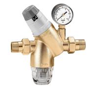CALEFFI 535151 Regulador de presión con cartucho reemplazable y manómetro de 3/4"