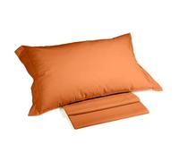 Caleffi Algodón Liso Juego de sábanas, Naranja, Individual
