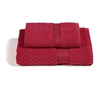 Caleffi - Juego de Toallas Baño 100% Algodón - Set 2 Piezas: 1 Toalla Lavabo 50x100 cm + 1 Toalla Invitado 40x60 cm - Suaves, Absorbentes y Lavables - Toallas Baño Completo - Ducha