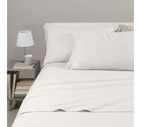 Caleffi Juego Sabanas 100% Algodon para Cama + 2 Fundas de Almohada 50x80 cm - Ropa Cama Suave, Transpirable y Lavable - Diseño Italiano Elegante - Sabanas Algodon 4 Piezas