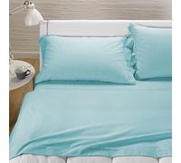 Caleffi Juego Sabanas 100% Algodon para Cama + 2 Fundas de Almohada 50x80 cm - Ropa Cama Suave, Transpirable y Lavable - Diseño Italiano Elegante - Sabanas Algodon 4 Piezas