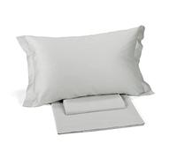 Caleffi Juego Sabanas 100% Algodon para Cama + 2 Fundas de Almohada 50x80 cm - Ropa Cama Suave, Transpirable y Lavable - Diseño Italiano Elegante - Sabanas Algodon 4 Piezas