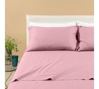 Caleffi Juego Sabanas 100% Algodon para Cama + 2 Fundas de Almohada 50x80 cm - Ropa Cama Suave, Transpirable y Lavable - Diseño Italiano Elegante - Sabanas Algodon 4 Piezas