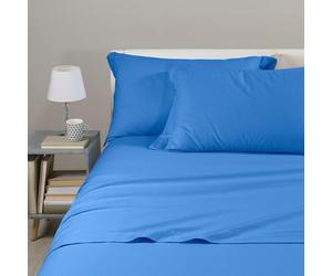 Caleffi Juego Sabanas 100% Algodon para Cama + 2 Fundas de Almohada 50x80 cm - Ropa Cama Suave, Transpirable y Lavable - Diseño Italiano Elegante - Sabanas Algodon 4 Piezas