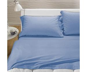Caleffi Juego Sabanas 100% Algodon para Cama + 2 Fundas de Almohada 50x80 cm - Ropa Cama Suave, Transpirable y Lavable - Diseño Italiano Elegante - Sabanas Algodon 4 Piezas