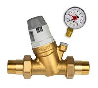 Caleffi Reductor de presión de agua 1 pulgada DN25 reductor de presión para agua con cartucho reemplazable y manómetro, válvula reductora de presión, regulador de presión 535061, multicolor