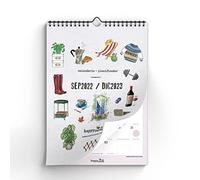Calendario 2023 HappyMots | 16 Meses - Sep. 2022 a Dic. 2023 | Tamaño A3 | Calendario de Pared | Espacio para Escribir y Apuntar. Cómodo, Práctico y Motivador | Calendario Grande