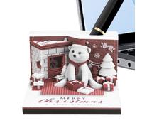 Calendario 3D - Oso de Navidad Calendario de Mesa 3D 2026, Bloque de Cobertura Interior para Cumpleaños Oficina de Casa Escuela - Accesorios para Maestro Estudiante Familia Oficina Escuela