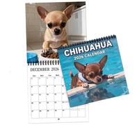 Calendario Chihuahua 2026, Calendario De Pared Con Perros Para Los 12 Meses, CalendarioS De Perros 2026, Agenda Familiar De Enero A Diciembre Con Fotos De Cachorros De Chihuahua Para Usar