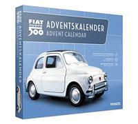 Calendario de adviento del Fiat 500: maqueta metálica de varias piezas a escala 1:38, con libro adjunto, instrucciones de montaje y conocimientos previos