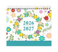 Calendario de escritorio 2026-2027 Planificador mensual semanal | Calendario de oficina de enero de 2026 a junio de 2027 para el hogar, oficina, escuela, aula, agenda escolar