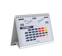 Calendario de escritorio 2026 Motorsport A5 - Planificador práctico de la temporada de fórmula con gráficos de hipódromos, fechas de Gran Premio y sección de titulado, papel premium de 300 g/m²
