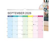 Calendario de escritorio 2026 - Planificador mensual de papel grueso | Planificador familiar montado en la pared, enero de 2026 a junio de 2027 Calendario de escritorio Mural de pared | Para cita