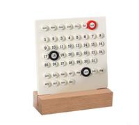 Calendario de escritorio, anillo acrílico de madera, calendario de escritorio, calendario perpetuo, mes y fecha, registro de visualización para decoración del hogar y la oficina ()