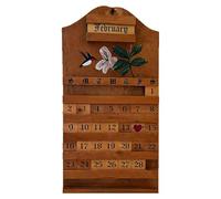 Calendario de escritorio de bloque de madera - Exhibición de la fecha, escultura de colibrí, conjunto de mes/día reutilizable, pieza de decoración de mesa de granja, decoración de estante de