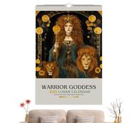 Calendario De Fases Lunares 2025 De La Diosa Guerrera - Calendario Mensual De Fases Lunares 2025 | Calendario Lunar De La Diosa 2025 | Regalo De Decoración Para Los Amantes De La Mitología Griega.